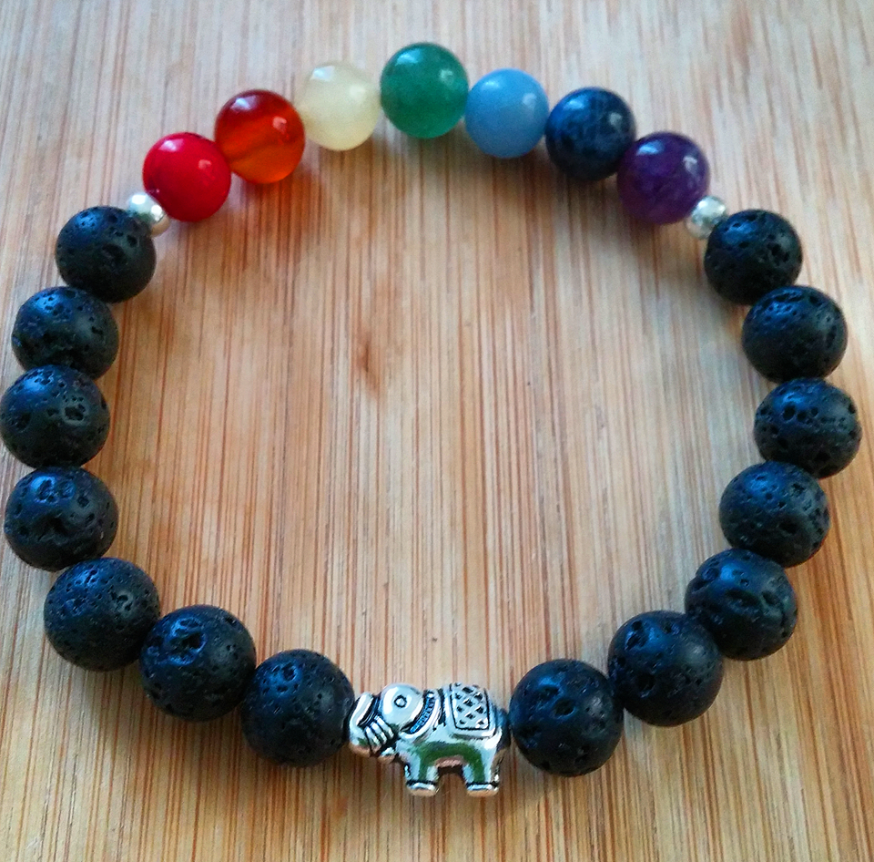 Chakra Elephant Aromatherapy Gemstone Bracelet